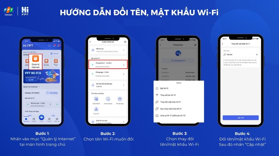 Hướng dẫn đổi mật khẩu WiFi FPT